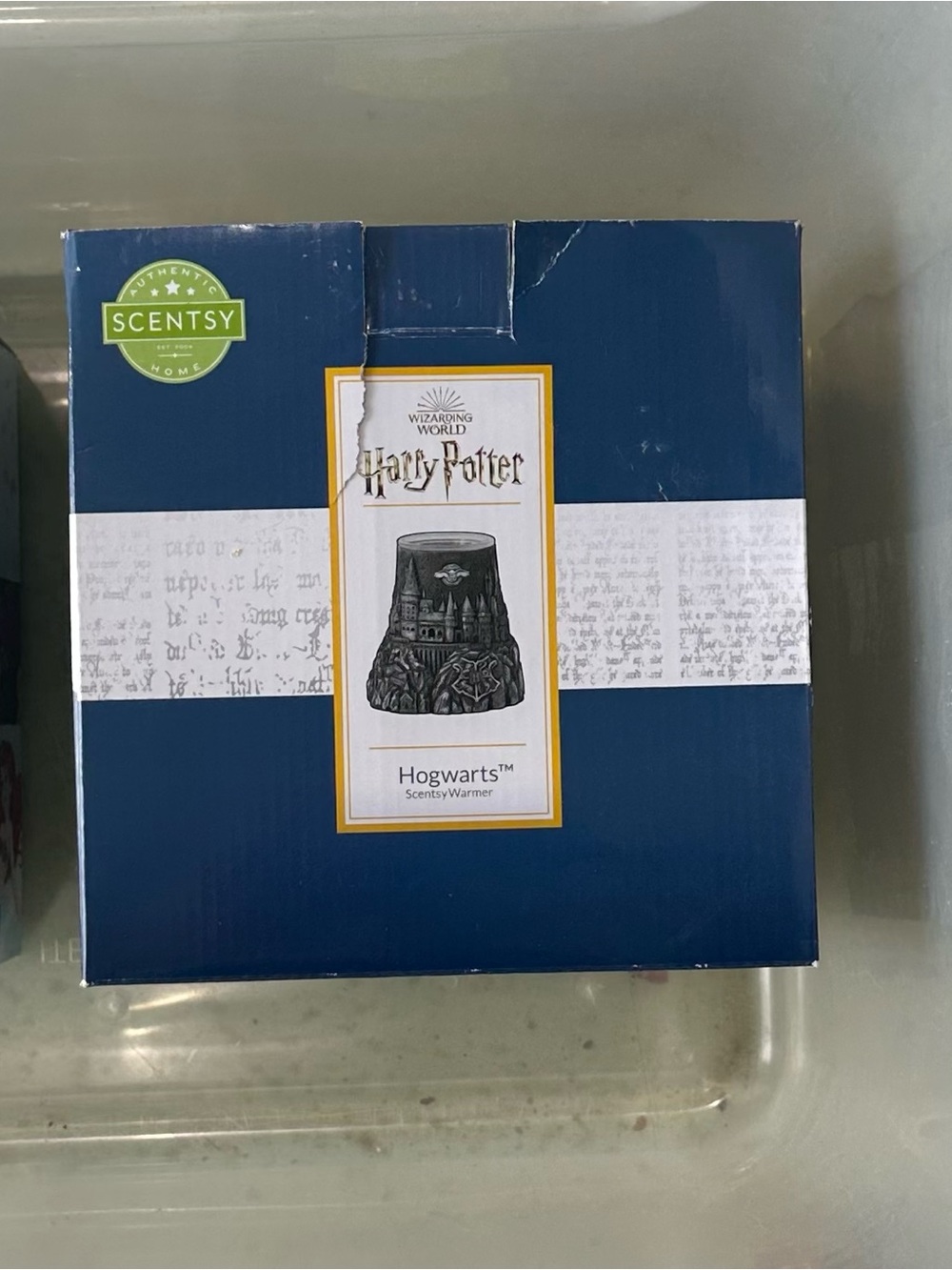 Scentsy Hogwarts Warmer Box - Blue with White & Gold Accents